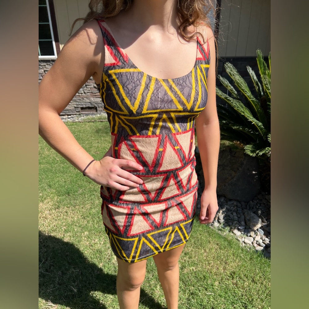 Bar III Geometric Mini Dress (Small)